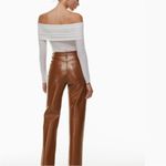 Wilfred Melina Brown Faux Leather Straight Leg Pants Size 6 Photo 3
