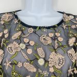None Y2K Sheer Floral Embroidery Mesh Top M Black Coquette Whimsigoth Grunge Crochet Photo 1