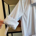 Calvin Klein Open Pocket Button Up Collar Blouse Top, M Photo 6