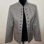 Blazer Open Glen Check Grey Plaid Marching Band Style Size Small Photo 0
