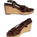 Donald Pliner Brown Suede Leather Mesh Straw Wedge Platform Shoe NIB $235 New Size 10 Photo 0