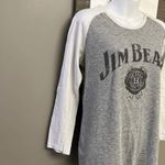 Jim Beam Women’s Heather Gray & White Baseball Long Sleeve Cotton T Photo 3