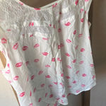 Candie's FINAL MARKDOWN Lace accented  White Top with Pink lip Accents xl Photo 0