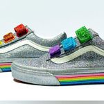 Vans x Flour Shop Old Skool V Glitter Rainbow Skate Sneaker Shoe Size 7 NWOB Photo 3