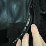 Maniere De Voir Jacket Faux Leather Plush Trim Detachable Sleeves Size US4 Black Photo 2