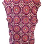 George Plus Size Vintage Hippie Eclectic Psychedelic Mosaic Mandala Mesh Top Photo 4