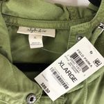 Style & Co Womens Field Parka Jacket Green Lyocell Chambray Hooded Pockets XL Photo 3