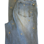Judy Blue jeans skinny fit embroidered stars distressed hem @ankle Size 29 Photo 1