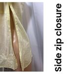 Ann Taylor Blouse Women’s Sz 6 Light Yellow Embroidered Top Semi Sheer V Neck Photo 8