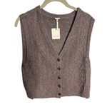 Free People NWT Beatrice Cashmere Vest Size Small Plum Truffle Photo 4