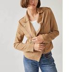 Evereve | XL | Cropped Jacket Women's Cardigan Blazer Camel Faux Suede Moto Photo 0