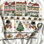 Hanes Women’s L White Crewneck Sweatshirt Christmas Sweater Snowman Holiday Large Photo 1