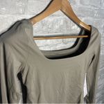 Lululemon Nulu Square Neck Bodysuit Long Sleeve Thong Cut NWT Size Medium (RVSN) Photo 2