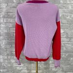 Pink Martini  Red and Purple Colorblock Mia Sweater Photo 3