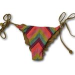 Luli Fama Muliticolo Knit Wavey Ruched Back Tie Side Bikini Bottom Size: XS Photo 0
