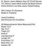 Dr. Denim Jeans Makers Size 29 27x30 Denise 101 Skinny Jeans Moto Ankle Zip Black Denim Pants Photo 7