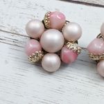 Vintage Clip On Earrings Shades of Pink Cluster Just Over 7/8" Photo 3