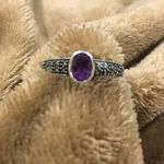 JACK JUDITH  Amethyst Marcasite Sterling 925 Ring Photo 4