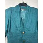 Vintage E.R. GERARD for RENLYN Teal Blazer Jacket Women’s Size 10 Gold Button Blue Photo 8