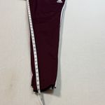Adidas  Maroon Track Pants with White Stripes Photo 7