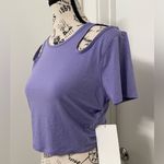 Lululemon Shoulder Cut-Out Yoga T-Shirt - Dark Lavender Photo 3