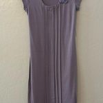 Downeast  Basics purple short sleeve pleated dress with rosette size medium Photo 2