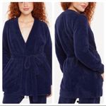 Savage X Fenty Size M/L Navy Blue Robe Side Pocket Removable Belt Comfy Plush Photo 2