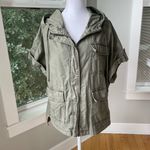American Eagle Vintage Y2K  Olive Green Short Sleeve Hooded Anorak Jacket Size XS Photo 8