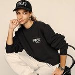 Sporty & Rich black sweatshirts with white lettering on front and back Photo 0