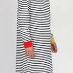 Sleepy Jones Twyla Navy & White Stripe Long Sleeve 100% Cotton XS Sleepshirt. Photo 3