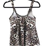 Swim Solutions Womens Tankini Swim Top Bust Support Leopard Print Brown 10 Photo 4