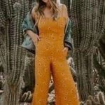 Faithfull the Brand Anthropologie Wide Leg Jumpsuit Floral Orange Size L Photo 1