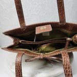 Liz Claiborne Satchel Bag Med Floral Cotton Faux Leather Embossed Alligator Photo 10