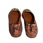 Tory Burch Reva Doria Dune Gold Snakeskin Ballet Flats Gold Logo Rare Colorway 7 Photo 2