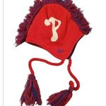 New Era Phillies Mohawk tassel knit hat Red Photo 0