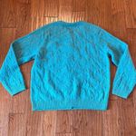 The Tog Shop 100% wool cableknit cardigan sweater XL Blue Photo 6