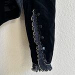 Vtg RoccoBarocco Women's 40 Ruffled Bolero Long Sleeve Black Gold Velvet Jacket Size M Photo 11