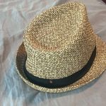 Woman’s black banded straw fedora hat Photo 2