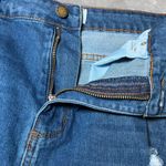 NY Trends 4 Denim Mini Skirt Womens Large Blue Distressed Frayed Hem Y2K Edgy Photo 6