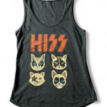 KISS Cats Graphic Tank Top Gray Sleeveless Band Tee‎ Rock and Roll Cat Lover Photo 0