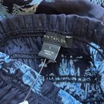 Ann Taylor Women's Navy Blue Floral Flutter Toile Smocked Yoke Top Size L Size L Photo 4