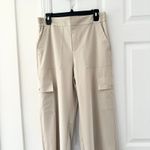 Lou & Grey Beige Wanderweave Cargo Style Straight Wide Leg Pants New Medium Photo 2