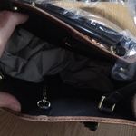 New Women’s Jeanna Wood Collie Dog 🐕 Brown Tote Bag Size 8”x11”x4” Photo 6