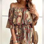 New Off the Shoukder Boho Romper Size L Photo 0