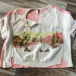 Pilcro Anthropologie  desert intarsia knitted tee Photo 2