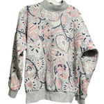 Vintage Mock turtleneck Floral Paisley Sweatshirt Gray Size L Photo 0