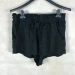 AERO Linen Blend Black Shorts Size Large Photo 6
