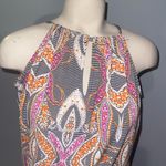Veronica M Gray and Orange Patterned Maxi Dress with side slit NWT woman’s small Photo 1