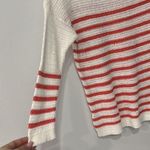 Loft Ann Taylor Striped Mesh Trim Long Sleeve Crew Neck Pullover Sweater Photo 1