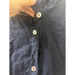 Sahara SHIRT DRESS TEXTURED Viscose Button Up Bubble Hem Dress BLUE NAVY SZ S Photo 2